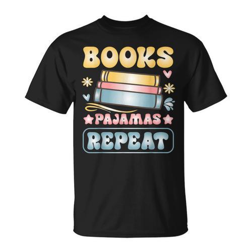 Book And Pajama Books Pajamas Repeat Librarian T-Shirt - Bookorys