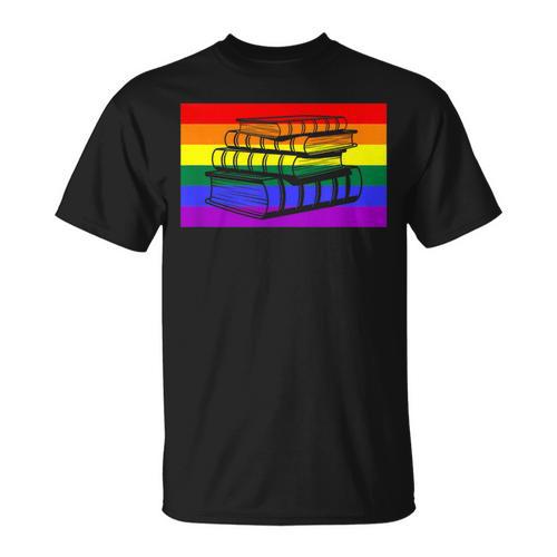 Book Read Literary Gay Pride Flag Rainbow LGBTQ Queer T-Shirt - Bookorys