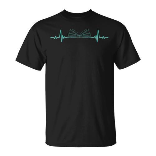 Book Reader Heartbeat Shirt Reading Lover Bookworm T-Shirt - Bookorys DE