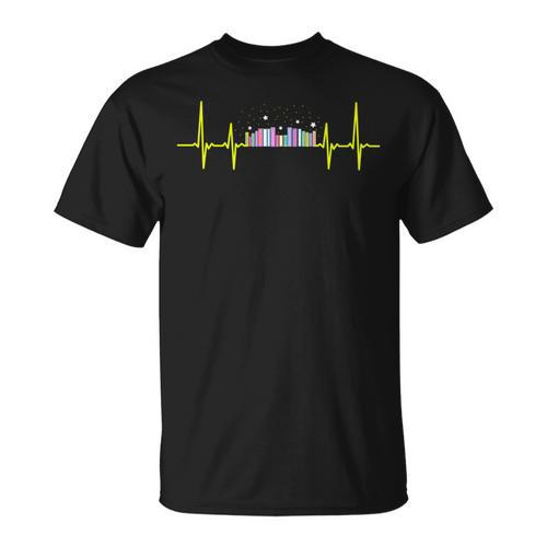 Book Shelf Heartbeat T-Shirt - Bookorys DE