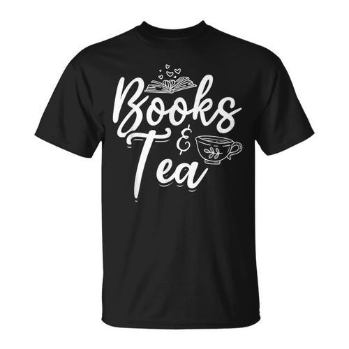 Books & Tea Book Reading Bookworm Read Books Librarian T-Shirt - Bookorys