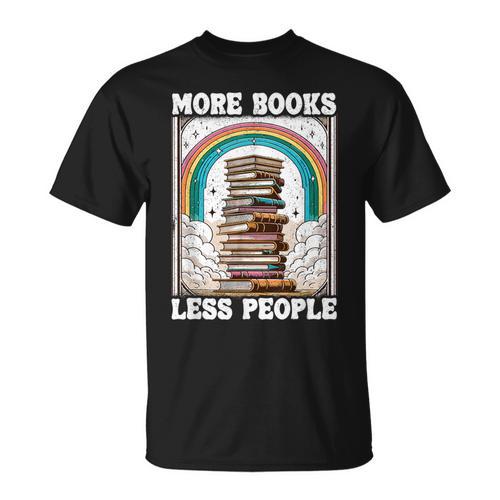More Books Less People Mystic Book Rainbow Reading Book T-Shirt - Bookorys