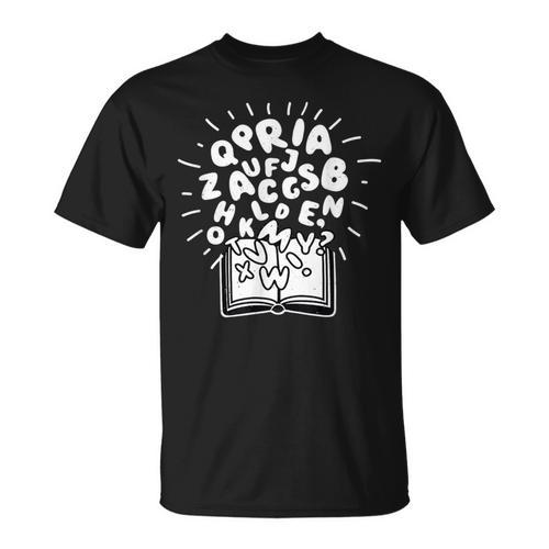 Books Reading Book Lover Alphabet Literature Reader T-Shirt - Bookorys AU