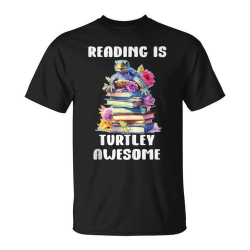 Books Reading Is Fun Turtely Awesome Sea Turtle Reading Book T-Shirt - Bookorys AU