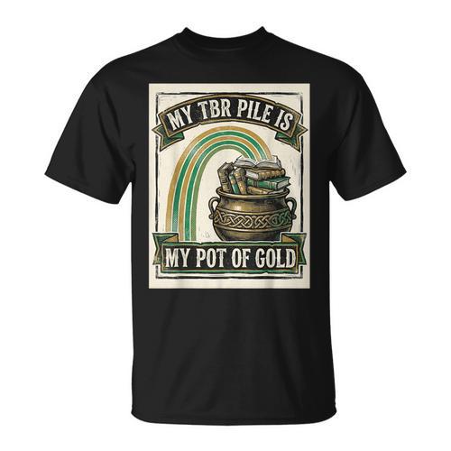 Books My TBR Pile Is My Pot Of Gold Rainbow Bookish Irish T-Shirt - Bookorys AU