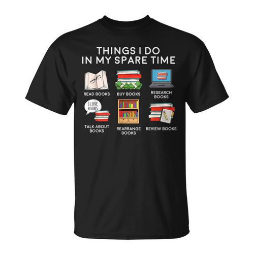 Books Things I Do In My Spare Time Reading T-Shirt - Bookorys DE