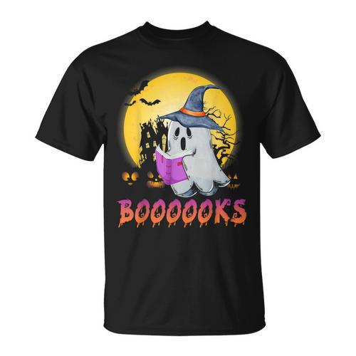 Boooks Cute Ghost Book Reading Halloween 2022 Teacher For Men Women Kids T-Shirt - Bookorys