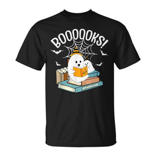 Booooks Ghost Read Books Halloween T-Shirt - Bookorys CA