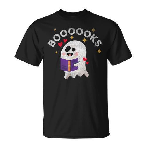 Boooooks Halloween Ghost Reading Book For Teacher & Student Men Women Kids T-Shirt - Bookorys CA