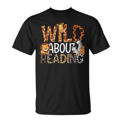 Boys Animal Print Clothes Wild About Reading Cheetah Book T-Shirt - Bookorys CA