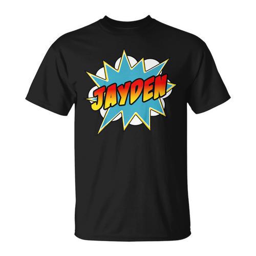 Boys Jayden Comic Book Superhero Name T-Shirt - Bookorys