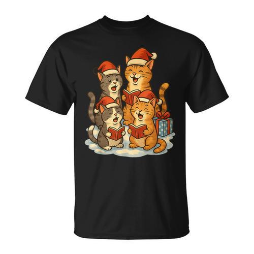 Cats Reading Books Christmas Tree T-Shirt - Bookorys AU