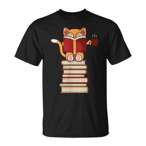 Cats And Reading Books Literature T-Shirt - Bookorys AU