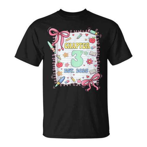 Chapter 3 Years Old 3rd Birthday Book Lover Coquette Bow T-Shirt - Bookorys