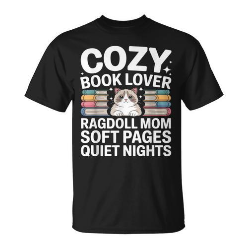 Cozy Book Lover Ragdoll Mom Soft Pages Quiet Nights T-Shirt - Bookorys CA