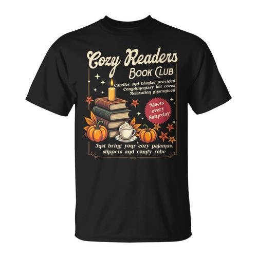 Cozy Reader Book-Club Fall Bookish Booktrovert Librarian T-Shirt - Bookorys AU