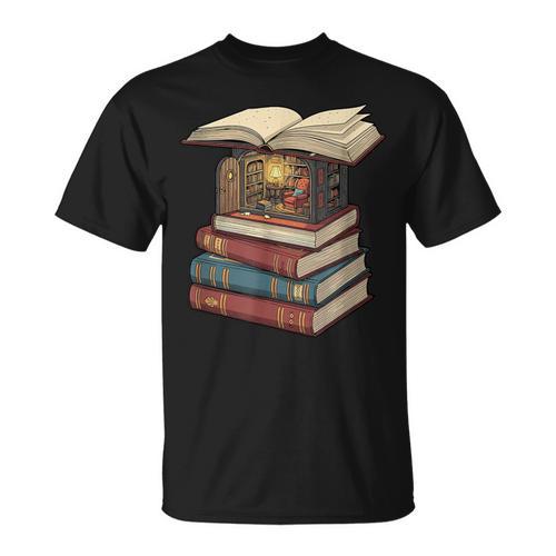 Cozy Reading Nook Between Books Book Lover Aesthetic T-Shirt - Bookorys CA