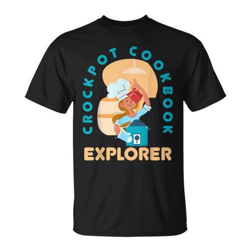 Crockpot Cookbook Explorer Baking Cooking Lover Chef Cook T-Shirt - Bookorys DE