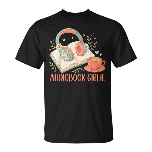 Cute Audiobook Girl Aesthetic Book & Tea Love T-Shirt - Bookorys DE