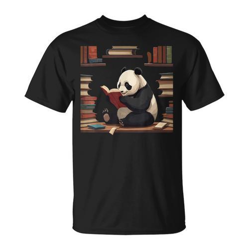 Cute Bear Is Reading a Book Reading Panda Bear T-Shirt - Bookorys CA