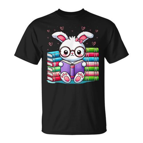 Cute Bunny Reader Rabbit Book Lover Reading T-Shirt - Bookorys CA