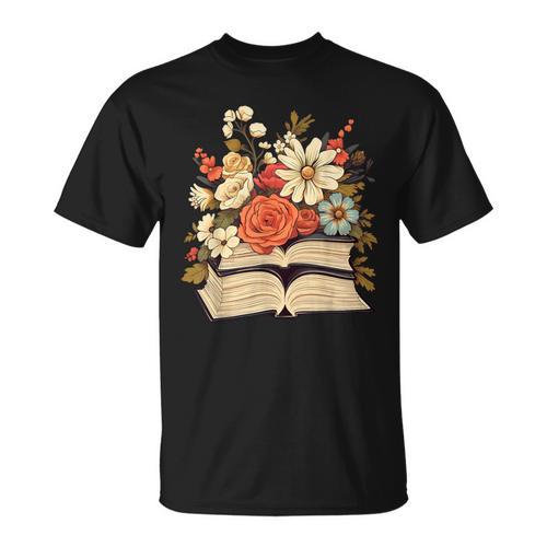 Cute Cottagecore Aesthetic Wildflowers Flowers Book Lover T-Shirt - Bookorys CA