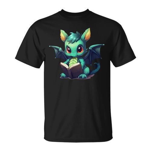 Cute Dragon With Book T-Shirt - Bookorys AU