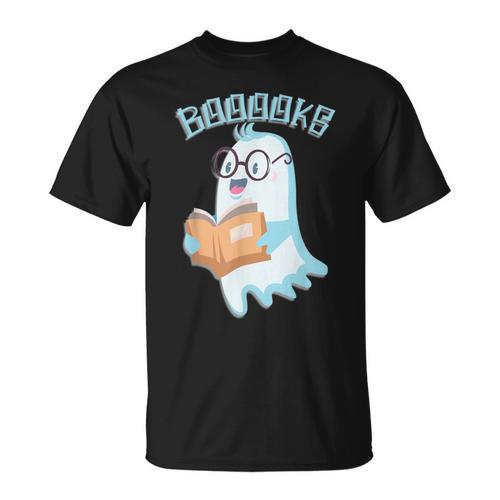 Cute Ghost Book Reading Halloween Teacher Top Men Women Kids T-Shirt - Bookorys DE