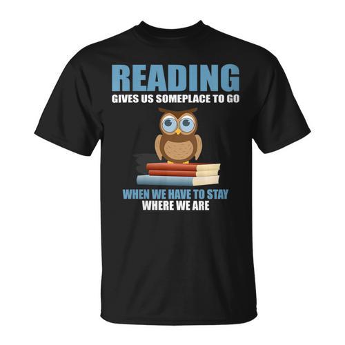 Cute Owl Reading Book Lover Positive Saying T-Shirt - Bookorys CA