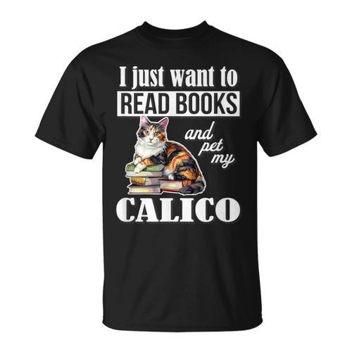 Cute Read Books Calico Cat Lover For Men Women Girls Kids T-Shirt - Bookorys AU