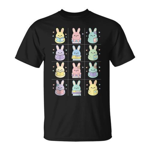 Cute Reading Bunny Book Lover Literary Woodland Animals T-Shirt - Bookorys AU