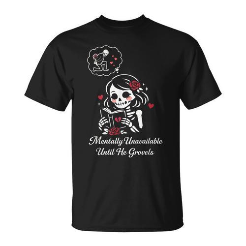 Dark Romance Skeleton Costume Woman Pajama Book Reading T-Shirt - Bookorys