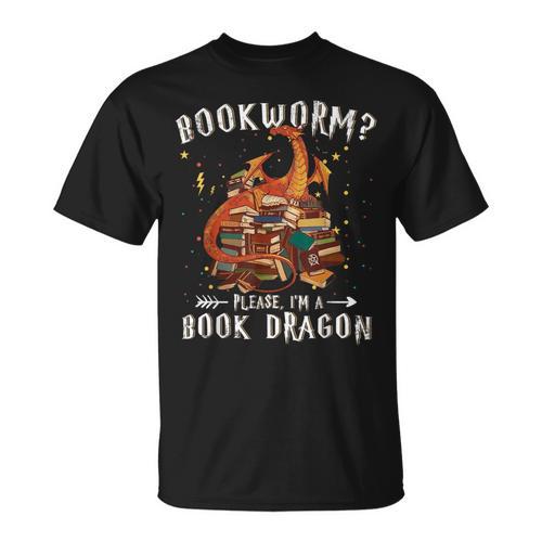 Dragon Book Shirt Bookworm Please I'm a Book Dragon T-Shirt - Bookorys UK