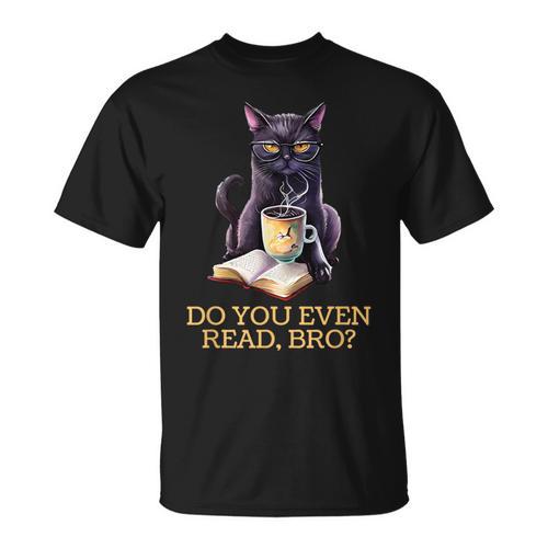 DO YOU EVEN READ BRO Cat Lover's Reading Books T-Shirt - Bookorys AU
