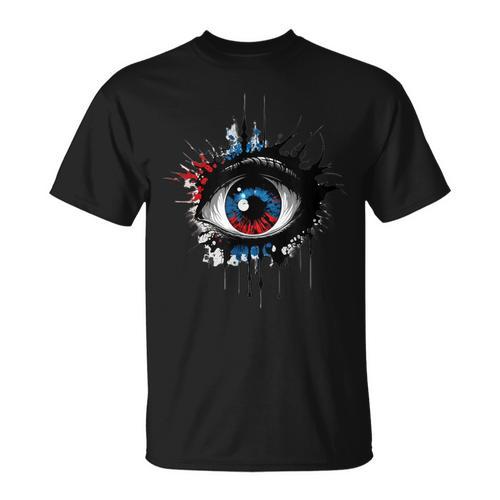 Evil Eye Comic Book Art Eyes Red Blue Grunge Aesthetic T-Shirt - Bookorys DE