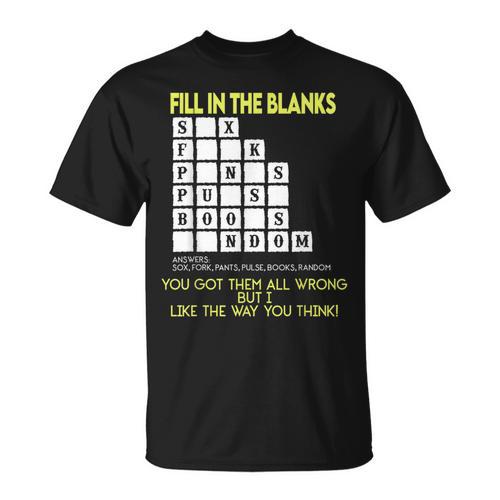 Fill In The Blanks Answers Sox Fork Pants Pulse Books Random T-Shirt - Bookorys UK
