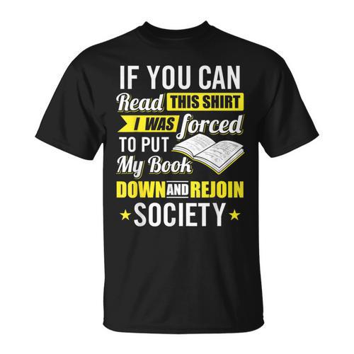 I Was Forced To Put My Book Down Book Lover Reading Small T-Shirt - Bookorys