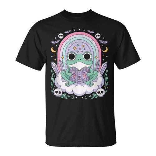 Frog Book Cottagecore Kawaii Gothic Cute Pastel Goth T-Shirt - Bookorys