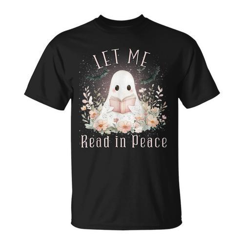 Ghost Book Lover Let Me Read In Peace Tee T-Shirt - Bookorys