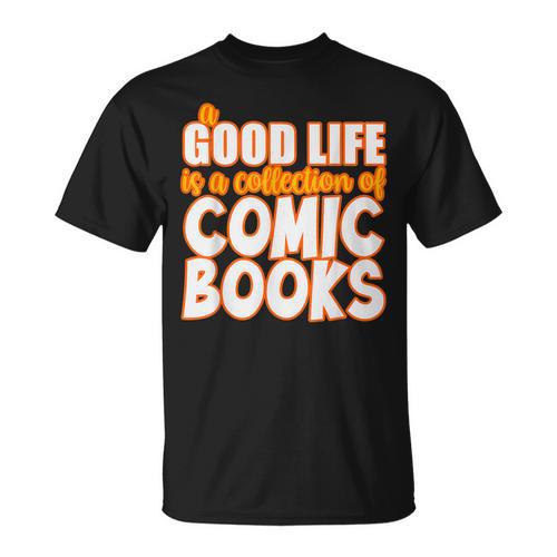 A Good Life Is A Collection Of Comic Books Graphic Vintage T-Shirt - Bookorys