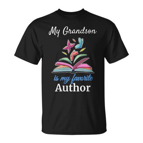 My Grandson Is My Favorite Author For Book Lovers T-Shirt - Bookorys