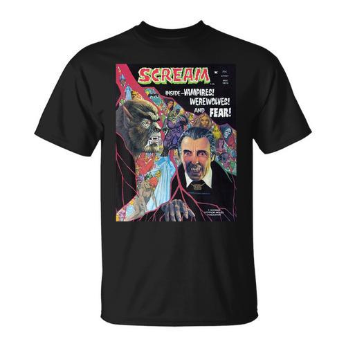 Halloween Horror Vintage Werewolf Vampire Comic Book Retro T-Shirt - Bookorys