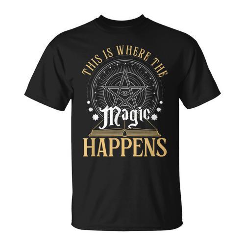 This Is Where Happens Magic Occult Mystic Book T-Shirt - Bookorys CA