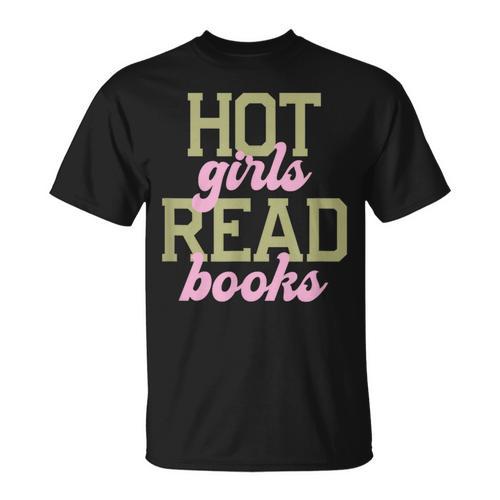 Hot Girls Read Books Retro Varsity Aesthetic Reading T-Shirt - Bookorys CA
