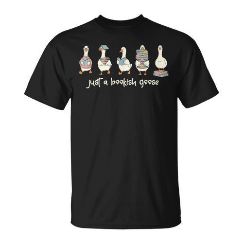 Just A Bookish Goose Reading Book Lover Book Nerd Bookworm T-Shirt - Bookorys UK