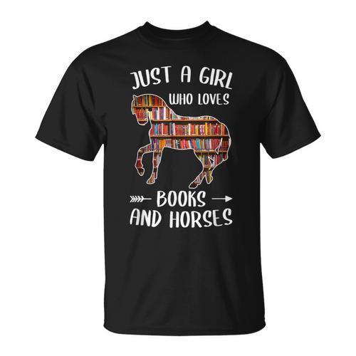 Just A Girl Who Loves Books And Horses Reading T-Shirt - Bookorys