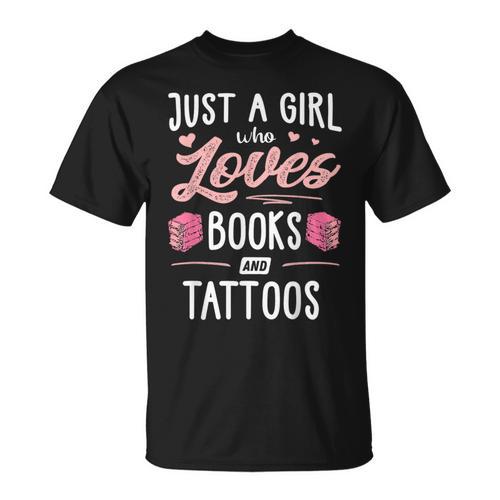 Just A Girl Who Loves Books And Tattoos Women T-Shirt - Bookorys