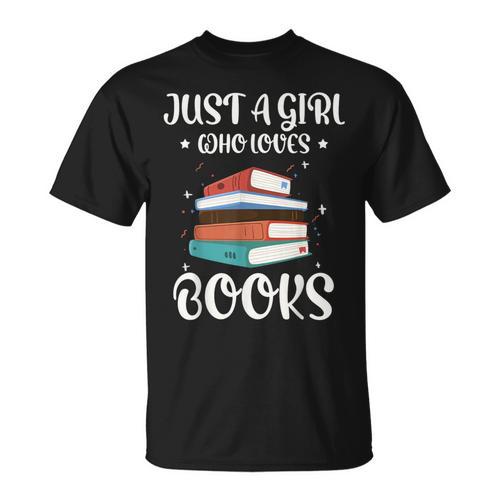Just A Girl Who Loves Books Women Book Lovers Bookish Girls T-Shirt - Bookorys