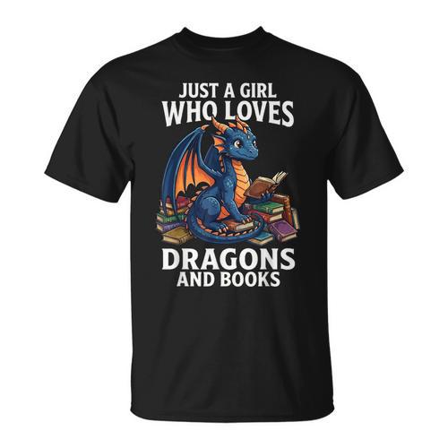 Just A Girl Who Loves Dragons And Books T-Shirt - Bookorys