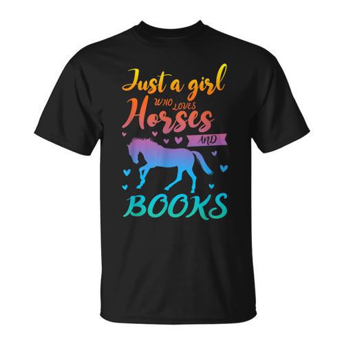 Just a Girl Who Loves Horses And Books Book Lover T-Shirt - Bookorys